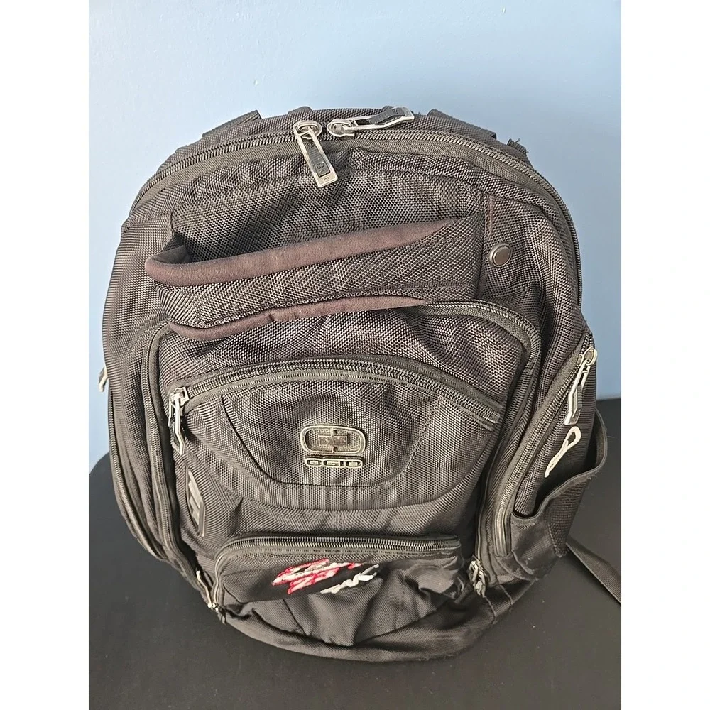 Ogio Gambit Laptop Backpack Black Travel Bag AFS Air Flow System Bk Racing ZAK